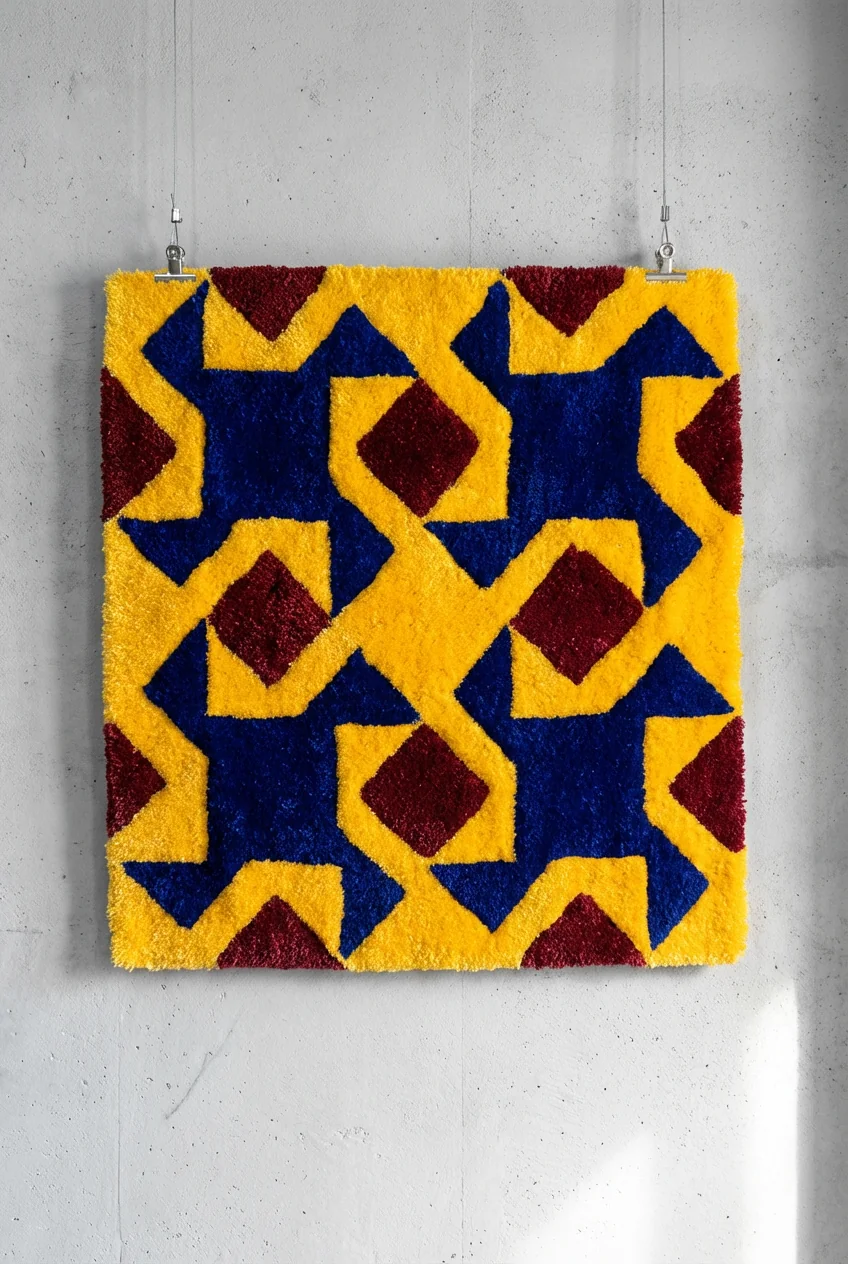 Soft Grid, tapis tufté à motif numérique